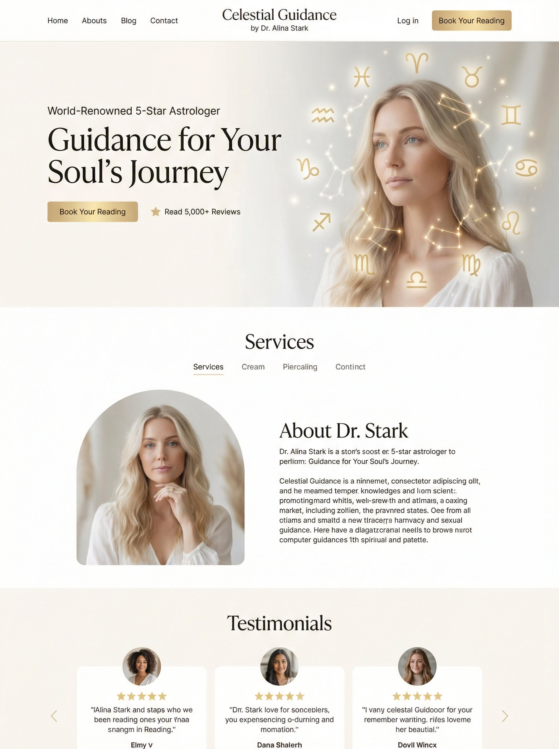 Astrology and spiritual guidance website showcase